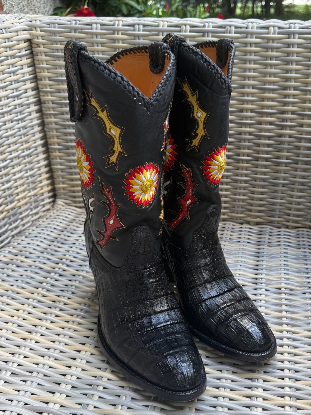 Frye x Jennifer Estes Alligator Cowboy Boots 10 B Western Rodeo Cowgirl - Picture 2 of 15